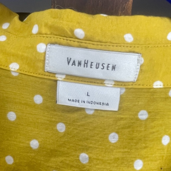 Van Heisenberg long sleeved Top | Color: Mustard yellow with white polka dots - Picture 4 of 4